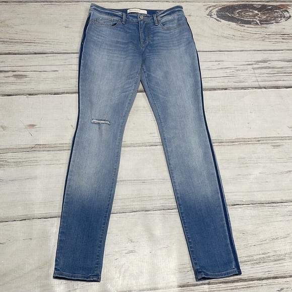 Marc Jacobs Jeans Rolled Hem Slim Distressed Ombre Denim Stripe Size 29 - Picture 2 of 13